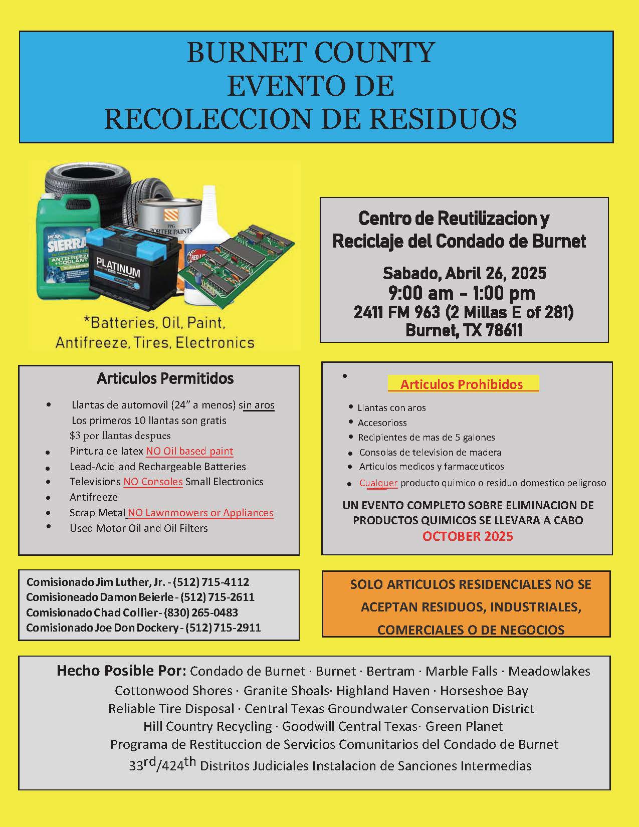 Burnet County Evento de Recoleccion de Residuos